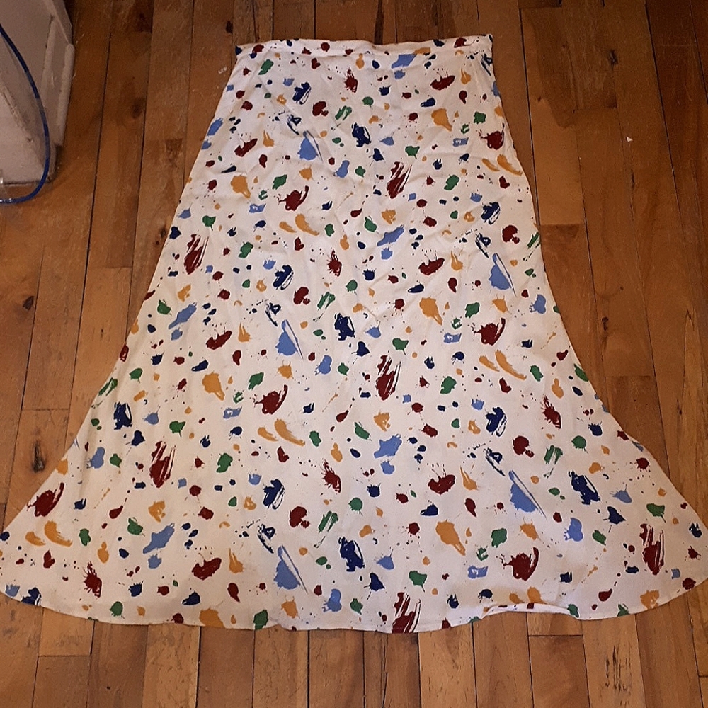 Reformation Bea Paint Splash Midi Skirt